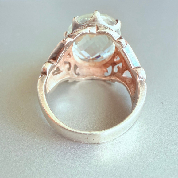 Grand Prasiolite 9.06 CT Solitaire Green Amethyst 925 Sterling Silver Ring - Picture 7 of 12